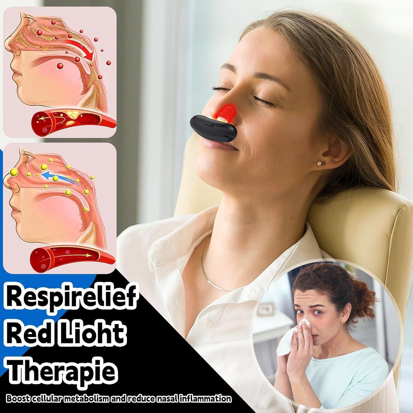 Respi-Relief Red Light Nasal Therapy Instrument