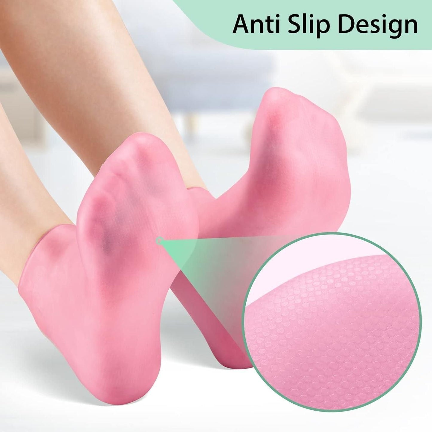 Silicone Moisturizing Socks Anti Slip Aloe Socks for Dry Cracked Feet Women