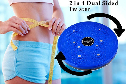 Tummy Twister - Waist Disk Acupressure Magnet Reflexology Slimming Belly 2 in 1 Belly Twister Now Exerciser (Blue)